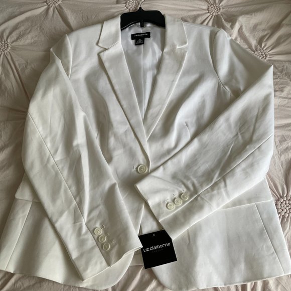 LIZ CLAIBORNE CAREER WHITE BLAZER - Picture 2 of 3